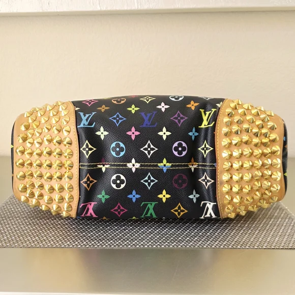 RARE Authentic Louis Vuitton Black Monogram Multicolor Chrissie MM Shoulder Bag - Picture 5 of 16
